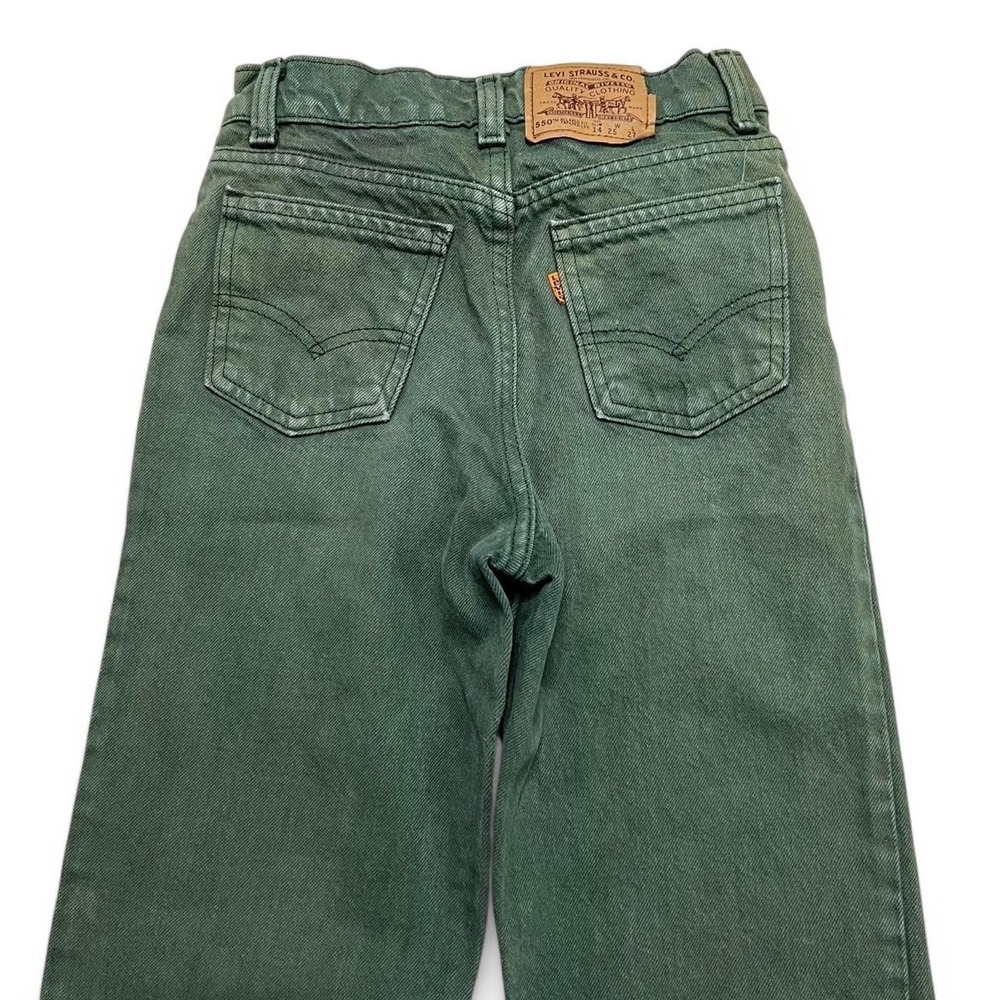 Levi's Jeans Womens 14 Green 550 Relaxed Fit Tapered‎ Leg Vintage Orange Tab USA